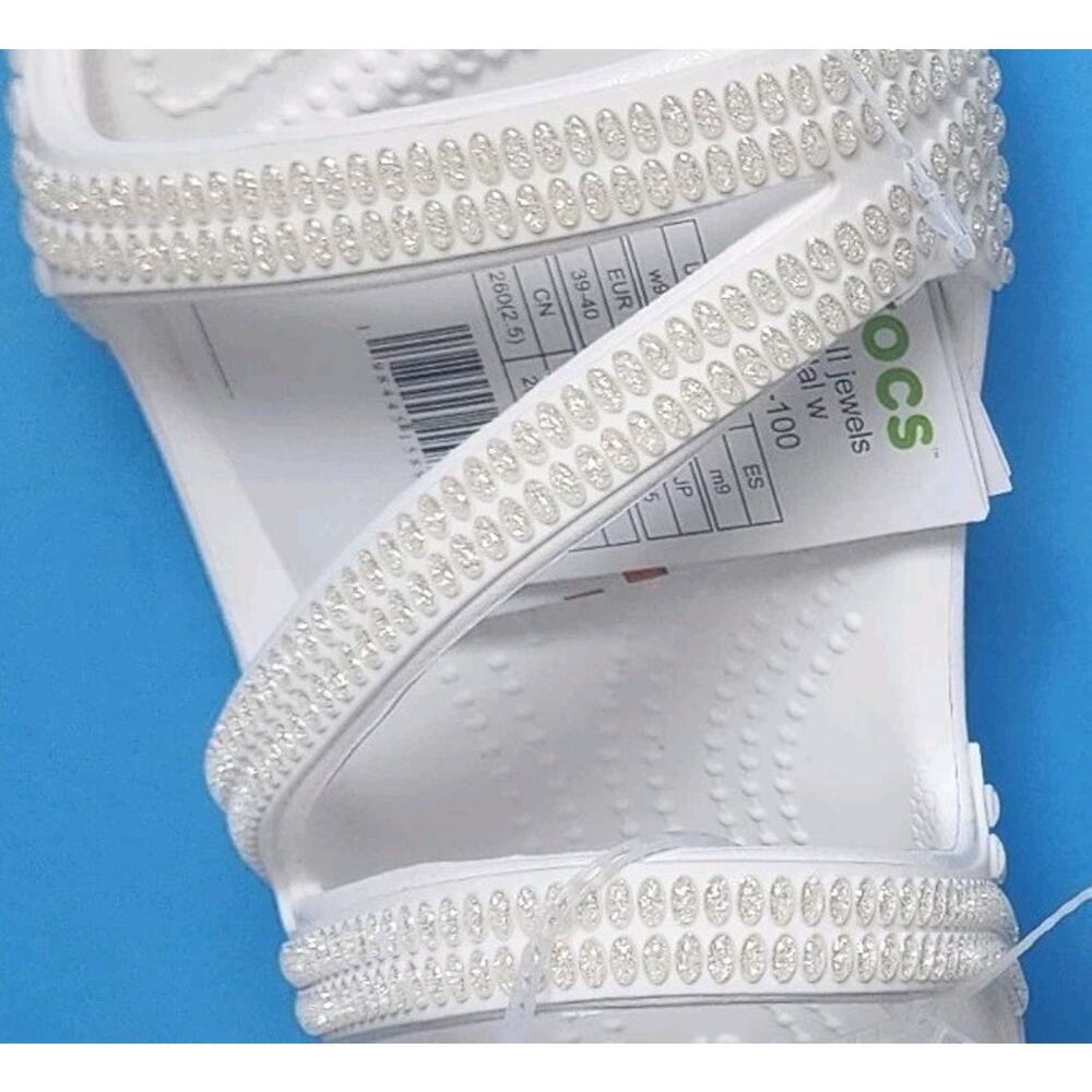 NWT Crocs Womens Kadee II Jewels Sandals Size 9 White Diamante Embellishments. - Picture 6 of 7